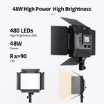 TRIOPO TTV-480Bi 48W 2700-6500K Bi-Color 480 LEDs Video Fill Light, TTV-480Bi (EU Plug), TTV-480Bi (US Plug)