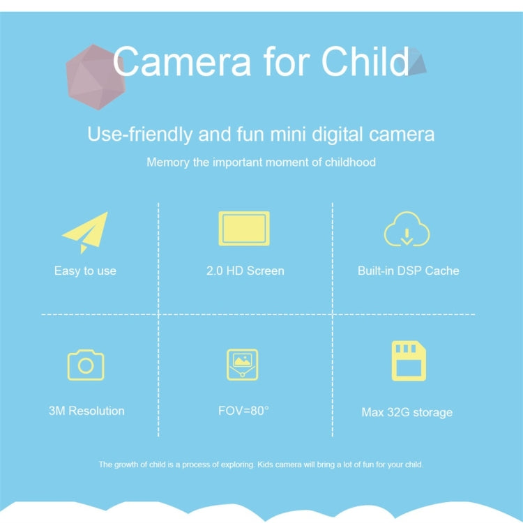 KC501 Fotocamera digitale per bambini con schermo HD da 3 milioni di pixel da 2,0 pollici