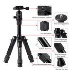 Treppiede portatile regolabile in lega di alluminio TRIOPO T226 con testa a sfera D-0 per fotocamera reflex, T226