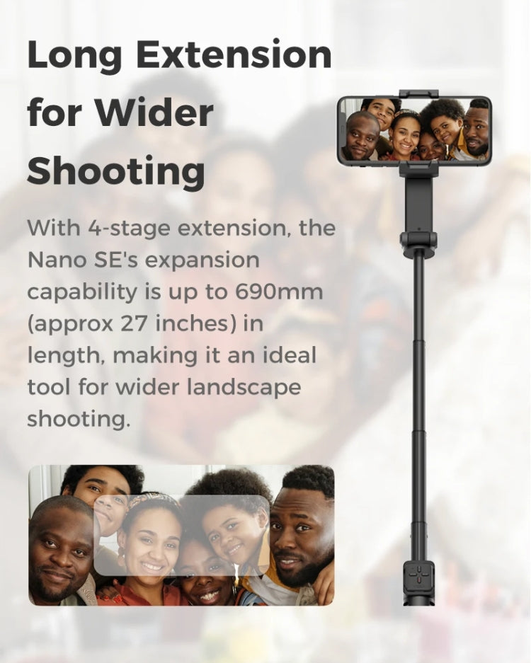 MOZA NANO SE Foldable Selfie Stick Handheld Gimbal Stabilizer for Smartphone, NANO SE (Black), NANO SE (Green)