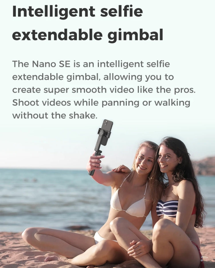 Stabilizzatore cardanico portatile pieghevole per selfie stick MOZA NANO SE per smartphone, NANO SE (Black), NANO SE (Green)