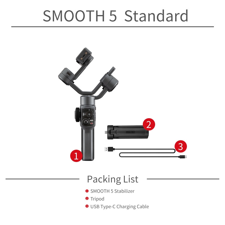 Smooth 5 Stabilizzatore portatile per telefono con giunto cardanico Smooth 5 a 3 assi, Smooth 5