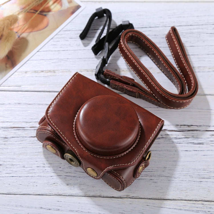 Custodia per fotocamera in pelle PU per fotocamera full body con tracolla per Canon PowerShot G7 X Mark II, For Canon PowerShot G7 X Mark II, For G7X Mark II, For G7X II