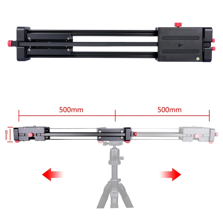 YELANGU YLG0109I Binario di scorrimento da 50 cm/100 cm (si installa su treppiede) per fotocamere DSLR/SLR/videocamere, 50cm / 100cm
