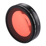 Obiettivo macro 16X da 58 mm + filtro per obiettivo rosso per immersione con copriobiettivo + adattatore per anello filtro obiettivo + cordino + panno per la pulizia per custodia da immersione GoPro HERO6 /5, For HERO6 /5