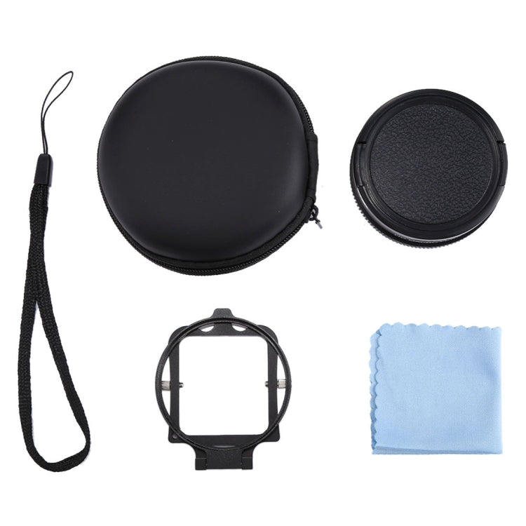 Obiettivo macro 16X da 58 mm + filtro per obiettivo rosso per immersione con copriobiettivo + adattatore per anello filtro obiettivo + cordino + panno per la pulizia per custodia da immersione GoPro HERO6 /5, For HERO6 /5