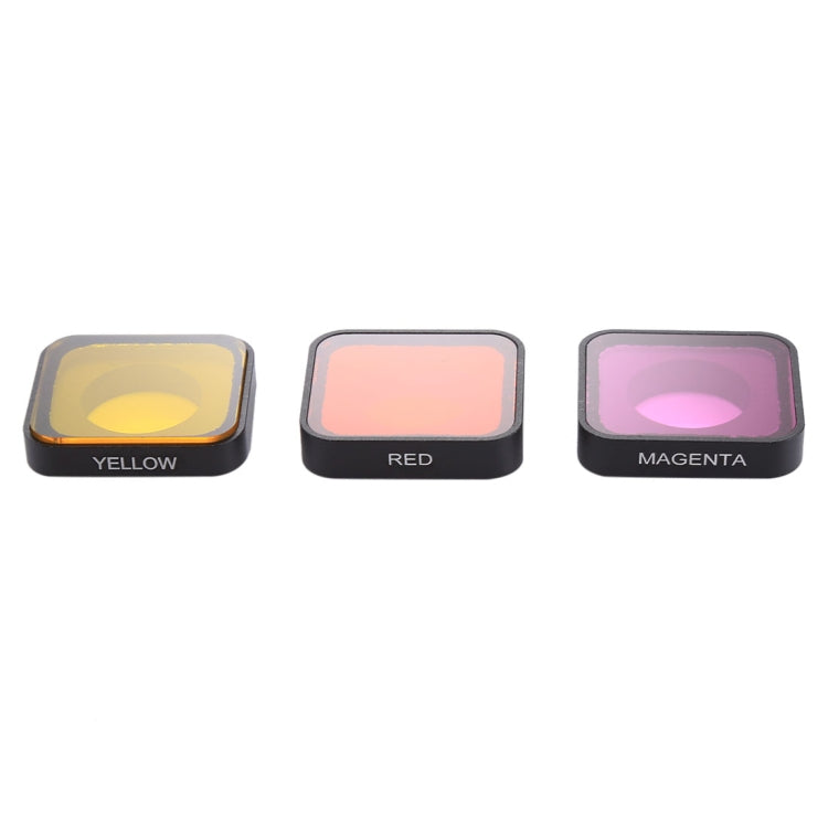 Filtro per lenti colorate Snap-on rosso/giallo/viola 3 in 1 per GoPro HERO6 /5, Red / Yellow /Purple Color Lens
