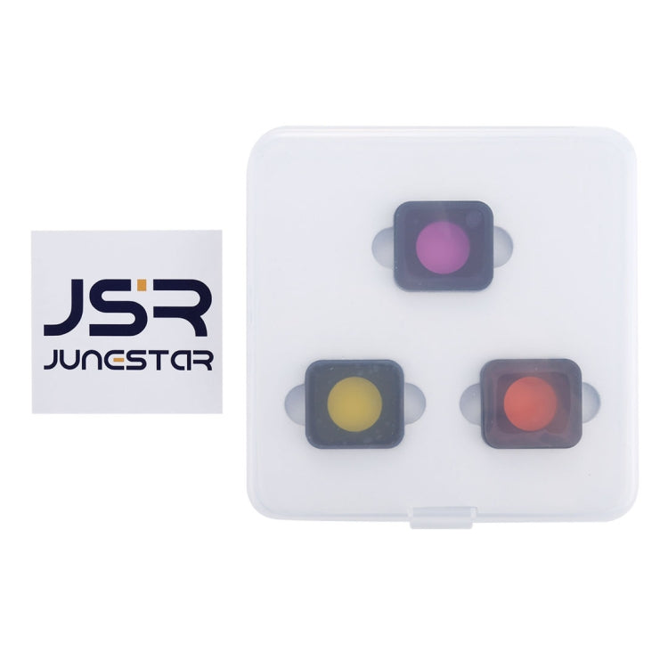 Filtro per lenti colorate Snap-on rosso/giallo/viola 3 in 1 per GoPro HERO6 /5, Red / Yellow /Purple Color Lens
