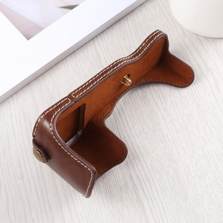 Base mezza custodia per fotocamera in pelle PU con filettatura da 1/4 di pollice per Sony A6400 / ILCE-A6400, For Sony A6400