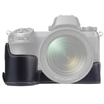 Base mezza custodia per fotocamera in pelle PU con filo da 1/4 di pollice per Nikon Z6 / Z7, For Nikon Z6