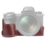 Base mezza custodia per fotocamera in pelle PU con filo da 1/4 di pollice per Nikon Z6 / Z7, For Nikon Z6