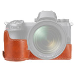 Base mezza custodia per fotocamera in pelle PU con filo da 1/4 di pollice per Nikon Z6 / Z7, For Nikon Z6