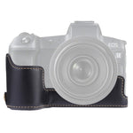 Base mezza custodia per fotocamera in pelle PU con filettatura da 1/4 di pollice per Canon EOS R, For Canon R