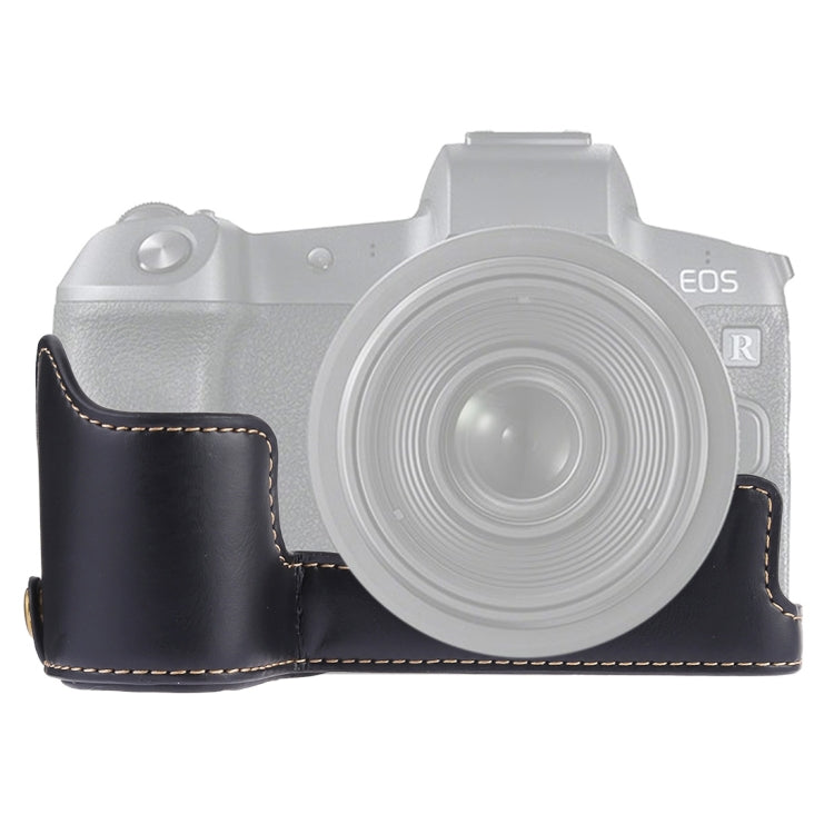 Base mezza custodia per fotocamera in pelle PU con filettatura da 1/4 di pollice per Canon EOS R, For Canon R