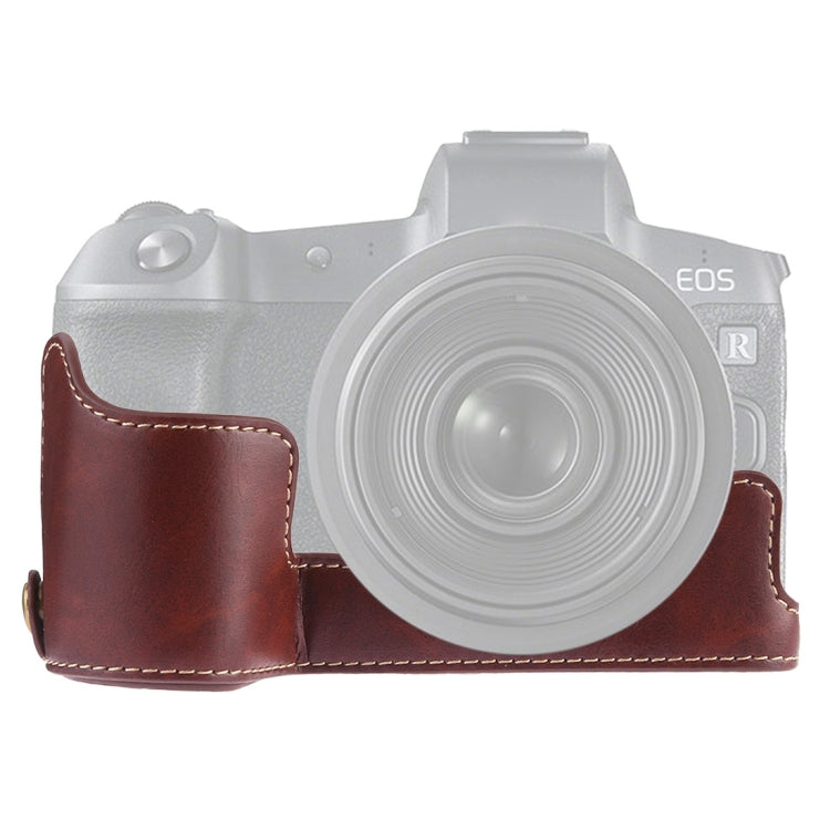 Base mezza custodia per fotocamera in pelle PU con filettatura da 1/4 di pollice per Canon EOS R, For Canon R