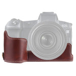 Base mezza custodia per fotocamera in pelle PU con filettatura da 1/4 di pollice per Canon EOS R, For Canon R