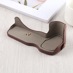 Base mezza custodia per fotocamera in pelle PU con filettatura da 1/4 di pollice per Canon EOS R, For Canon R