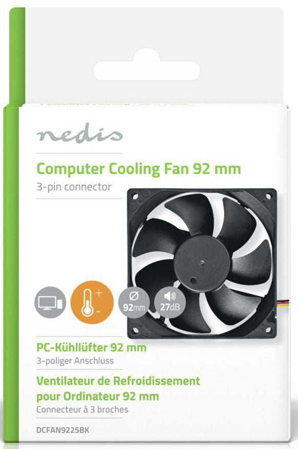 Ventola di raffreddamento silenziosa per computer 92 mm 3 pin  DCFAN9225BK 5412810322480 WB1453