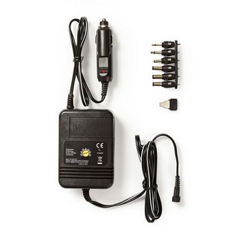 Universal DC/DC Power Adapter | Car Adapter | 24W | Input voltage: 12 V DC / 24 V DC | 1.5 / 3 / 4.5 / 6 / 7.5 / 9 / 12 V DC | Maximum output current per port: 2.0 A | Black