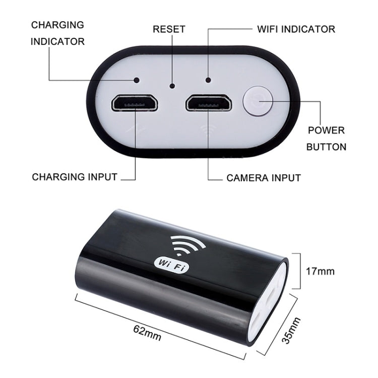Endoscopio Wi-Fi HD 8mm con cavo flessibile 1,5 m