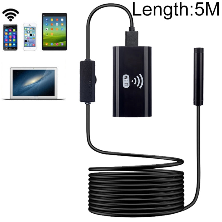 F99 HD Cell Phone Endoscope, 8mm Waterproof Tube Endoscope, Wi-Fi Version, Flexible Cable, Length: 5m, Length: 5m