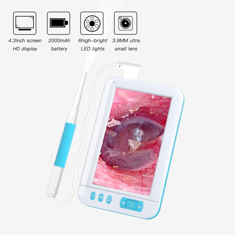 Endoscopio visivo con display 4,3" HD 1080P e 6 LED 5,5 mm