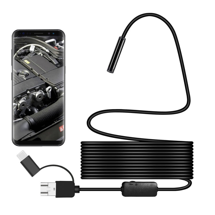 Y101 Waterproof Digital Endoscope Inspection Camera with 8mm Spiral Head, Length: 5m Flexible Cable