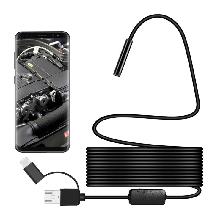 Y101 Waterproof Digital Endoscope Inspection Camera with 8mm Spiral Head, Length: 5m Hard Cable