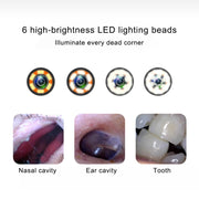 Endoscopio HD 1 MP per denti naso orecchio con 6 LED