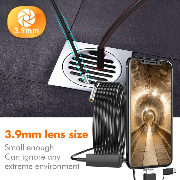 inskam107 3 in 1 HD 3.9mm Waterproof Industrial Digital Endoscope Inspection Camera, Length: 5m Flexible Cable, 5m Flexible Cable