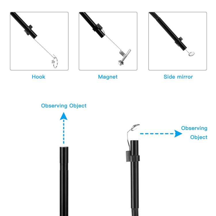 F220 5.5mm HD 5.0MP WIFI Endoscope Inspection Camera with 6 LED, Length: 2m