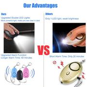 BJY-08 Allarme di autodifesa femminile con doppio LED luminoso da 130 dB