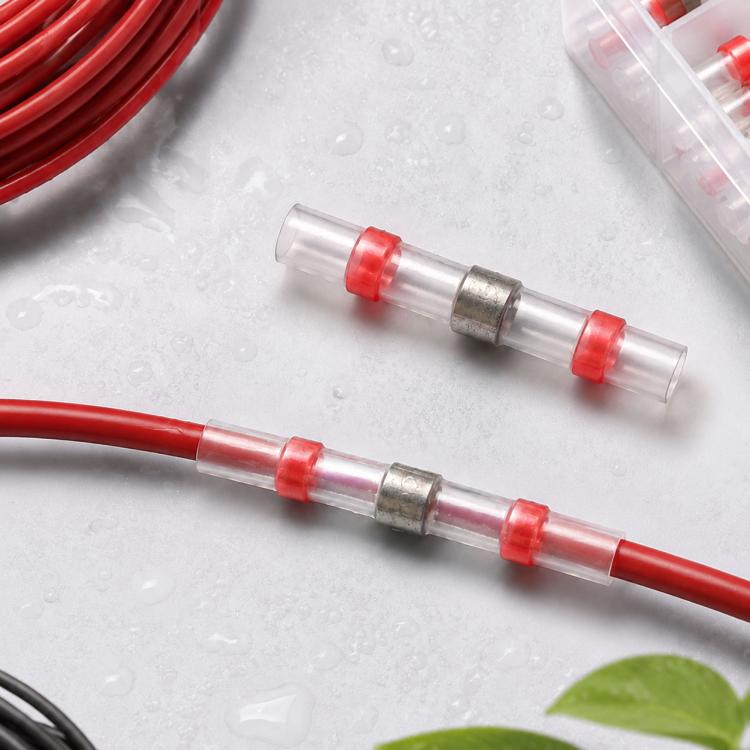 100 PZ AWG22-18 0,5-1,5 mm Sigillo Termoretraibile Terminali Filo Terminali Rossi Manicotto A Saldare, 0.5-1.5mm Red