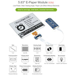 Waveshare 5.83 inch 648x480 Pixel E-Ink E-Paper Display Module Black and White for Raspberry Pi Pico, SPI Interface, 20126