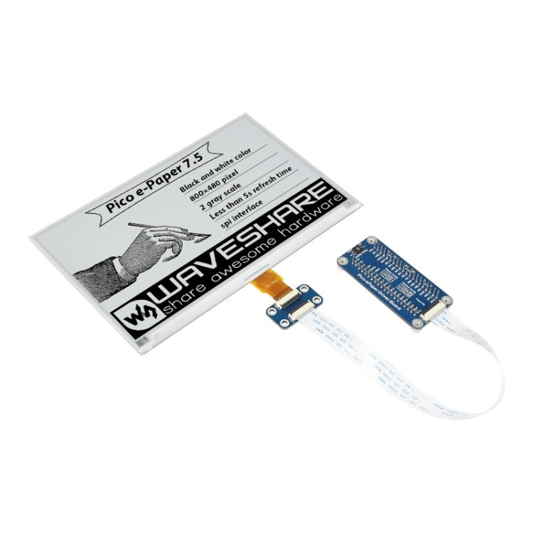 Waveshare Modulo display E-Paper E-Ink da 7,5 pollici 800x480 pixel bianco nero per Raspberry Pi Pico, interfaccia SPI, 20128