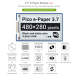 Waveshare 3.7 inch 480x280 Pixel E-Ink E-Paper Display Module for Raspberry Pi Pico, 4 Grayscales, SPI Interface, 20123