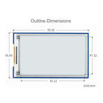 Waveshare 3.7 inch 480x280 Pixel E-Ink E-Paper Display Module for Raspberry Pi Pico, 4 Grayscales, SPI Interface, 20123