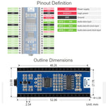 Waveshare Audio Expansion Module for Raspberry Pi Pico, Simultaneous Headphone/Speaker Output, 20167