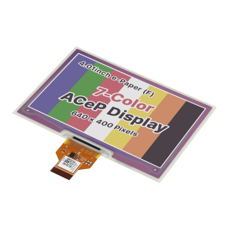 Waveshare 4.01 inch ACeP 640x400 Pixel 7-Color E-Paper E-Ink Raw Display, PCB-Free, 19078