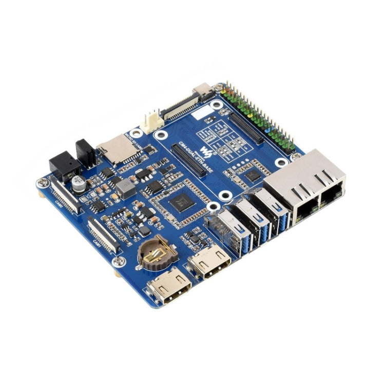 Waveshare Compute Module Dual Gigabit Ethernet Baseboard for Raspberry Pi CM4, For Raspberry Pi CM4