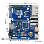 Modulo base Dual Gigabit Ethernet per Raspberry Pi CM4