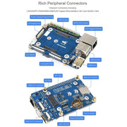 Waveshare Mini IO Board Full Ver Mini-Computer Base Box with Metal Case and Cooling Fan for Raspberry Pi CM4, Mini IO Board Full Ver