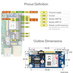 Waveshare Multi Band 2G GSM/GPRS LBS A7670E LTE Cat-1 HAT for Raspberry Pi, for Europe, Southeast Asia, West Asia, Africa, China, South Korea, A7670E LTE Cat-1 HAT