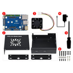 Waveshare Mini IO Board Lite Ver Mini Computer Base Box with Metal Case and Cooling Fan for Raspberry Pi CM4, IO Board Lite Ver