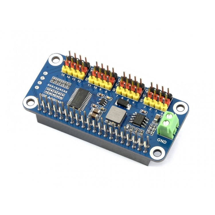 Waveshare 16-Channel 12-Bit I2C Servo Driver HAT for Raspberry Pi, 15275