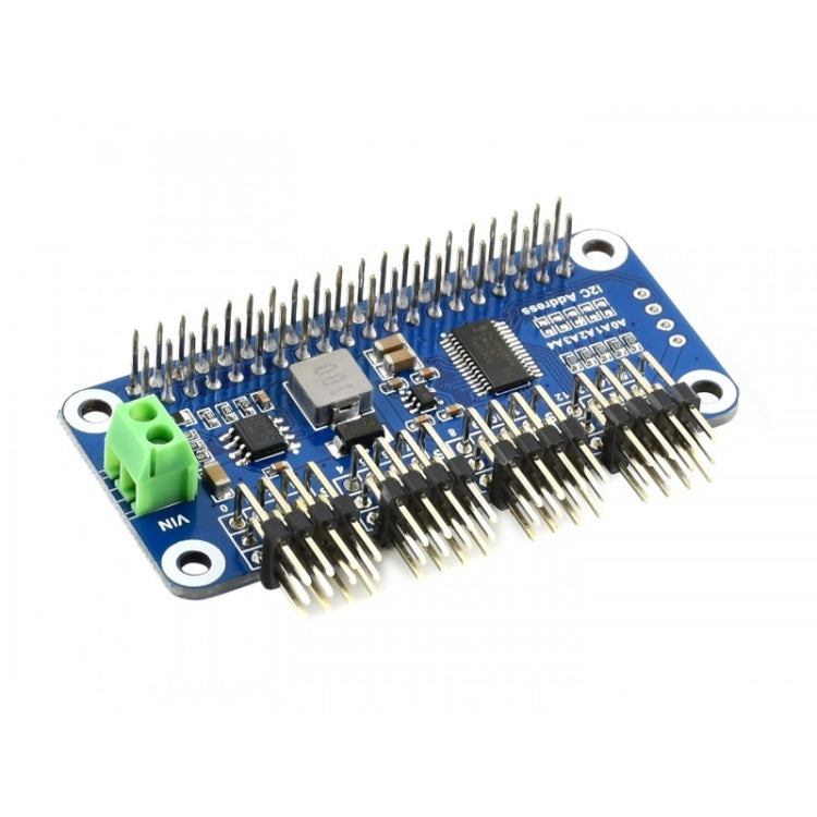 Waveshare 16-Channel 12-Bit I2C Servo Driver HAT B for Raspberry Pi, 17035