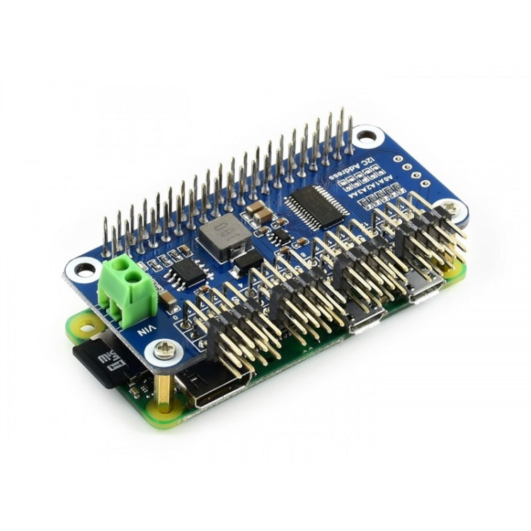 Waveshare 16-Channel 12-Bit I2C Servo Driver HAT B for Raspberry Pi, 17035