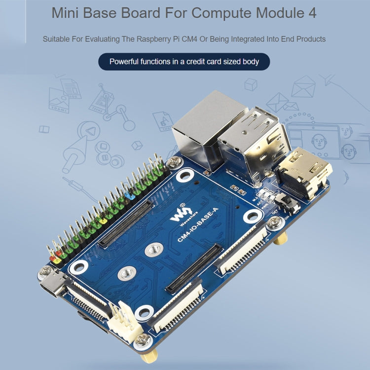 Waveshare Mini Base Board A for Raspberry Pi 4 Compute Module, Base Board A For Raspberry Pi CM4