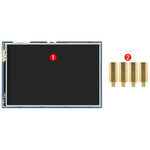 Modulo display touch 3,5" 65K colori 480x320 SPI per Raspberry Pi