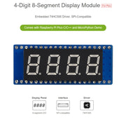 WAVESHARE 4-Digit 8-Segment Display Module for Raspberry Pi Pico, SPI Compatible, 19806